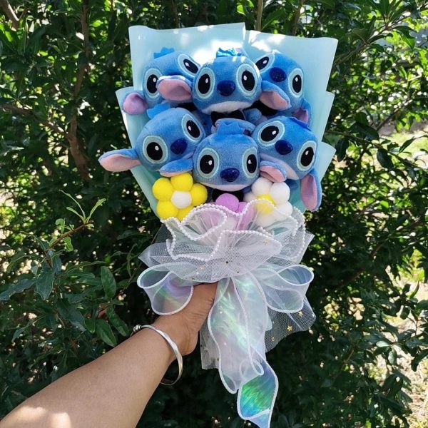 bouquet de peluche Stitch bleu