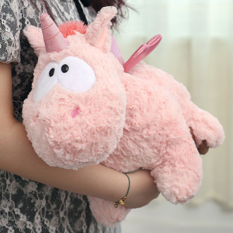 licorne colorée en peluche à poils épais