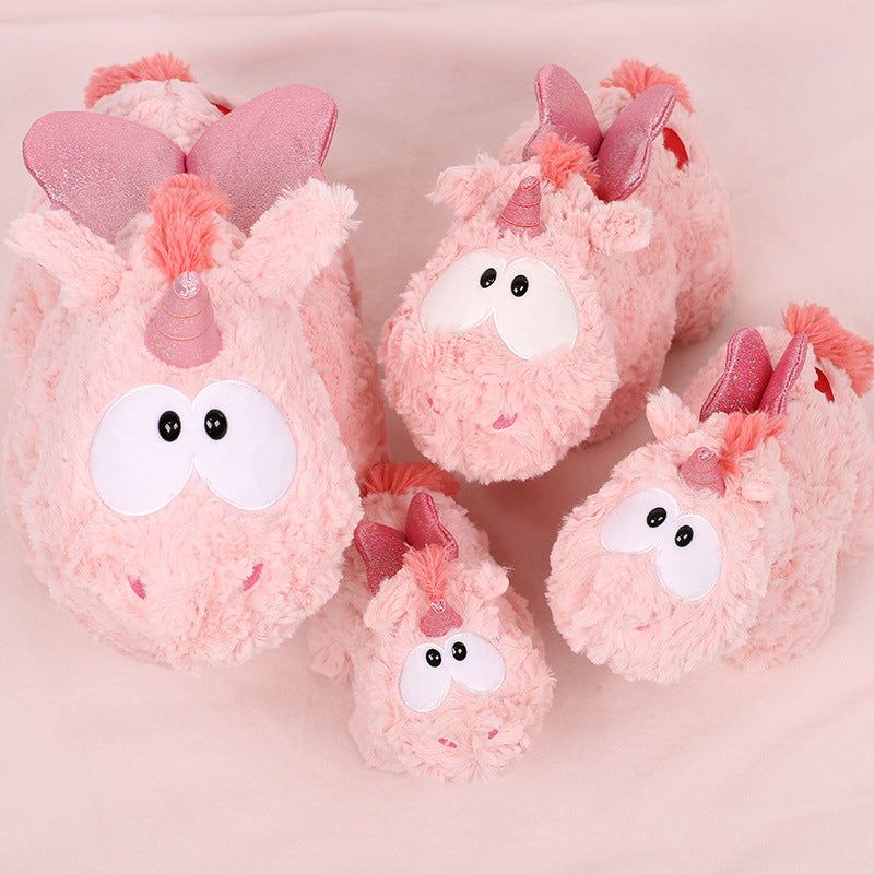 licorne en peluche coloré avec poils épais