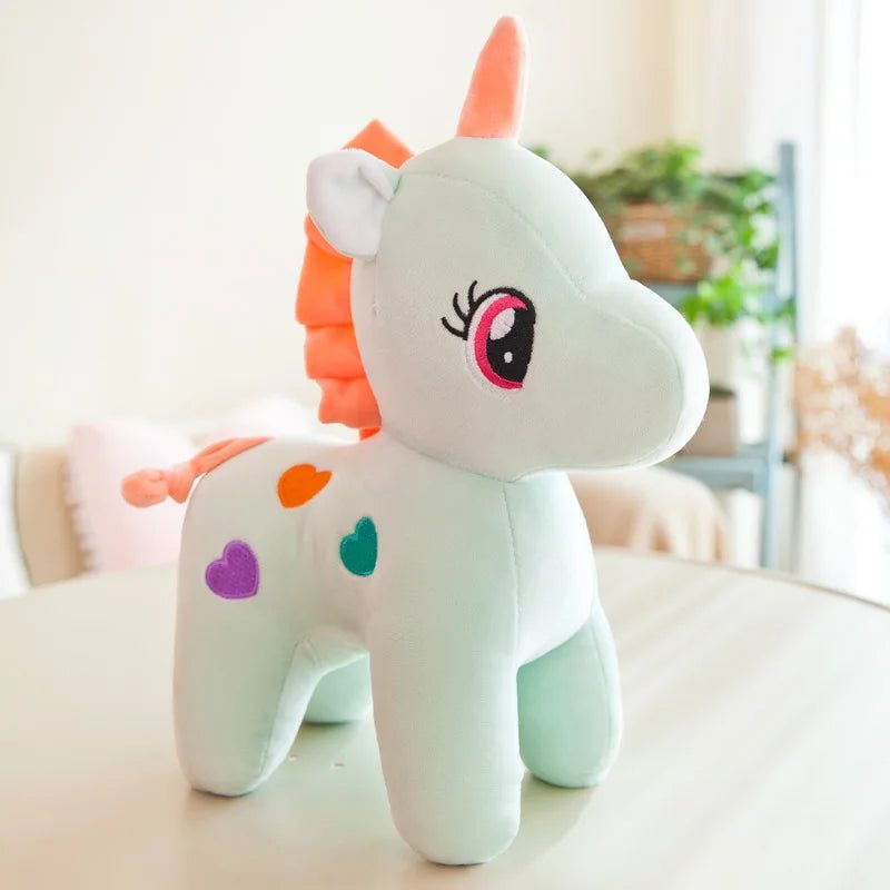 licorne multicolore en peluche