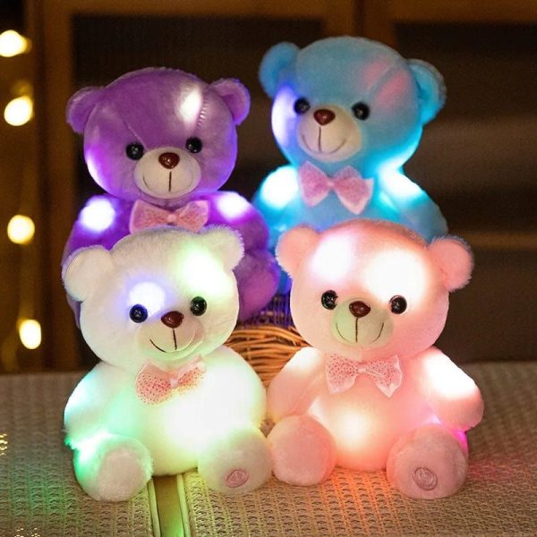 ours en peluche lumineux avec un nœud de papillon