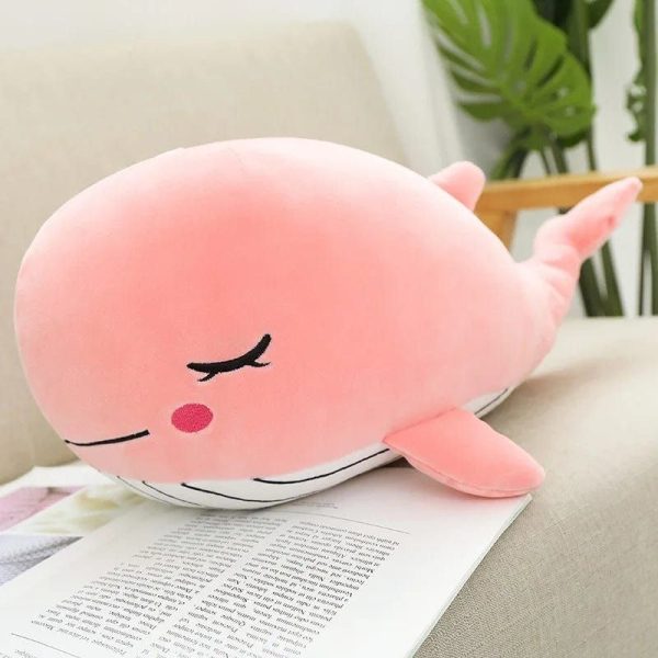 peluche baleine rose aux joues rouges