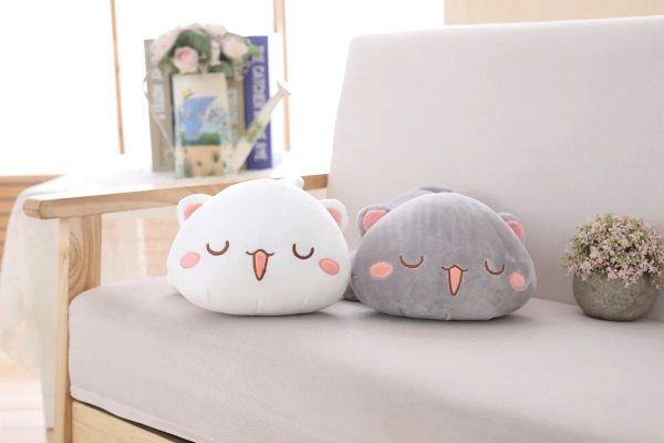 peluche chat coloré bouche ouverte