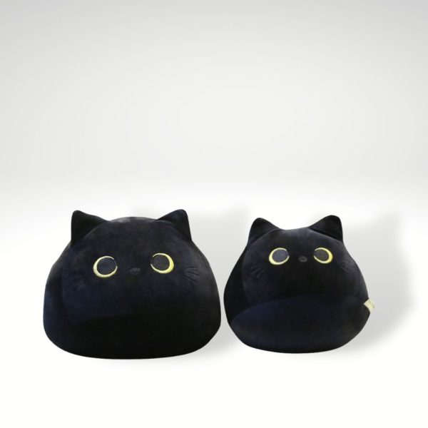 peluche chat noir passif rondelet