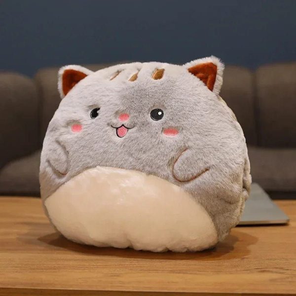 peluche chat squishmallow réchauffe main joyeux