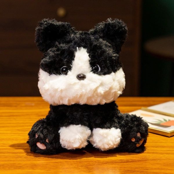 peluche chien fourrure épaisse mignonne noir