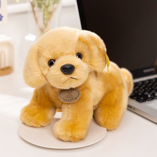 peluche chien golden retriever doré mignonne