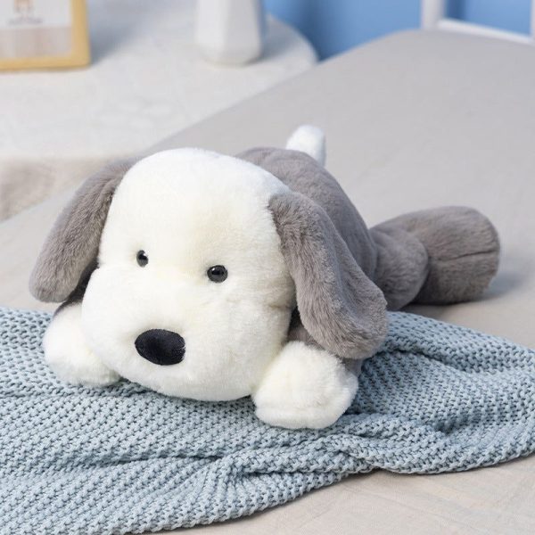 peluche chien gris toute douce