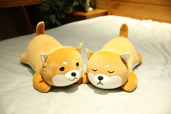 peluche chien shiba inu orangé