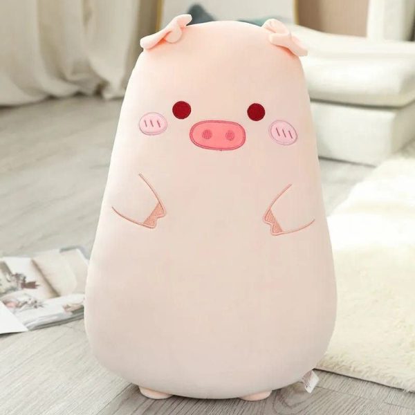 peluche cochon squishmallow rose pale aux yeux ronds