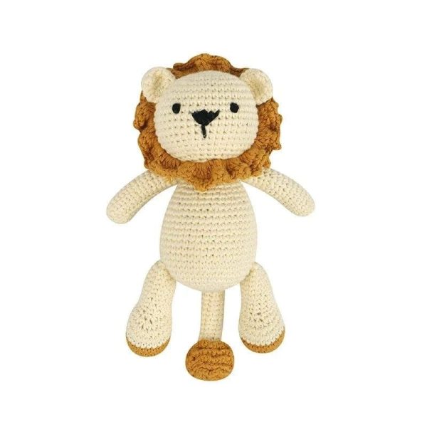 peluche crochet lion blanc et marron