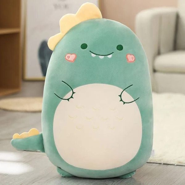 peluche dinosaure squishmallow vert et content