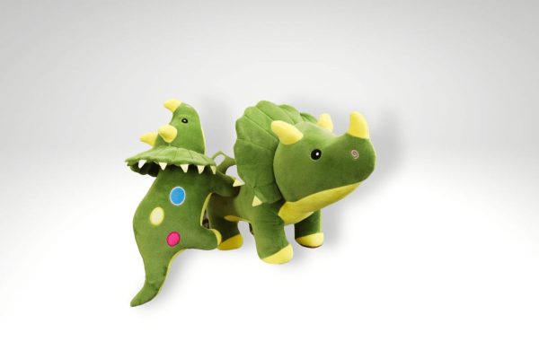 peluche dinosaure triceratops aux couleurs vives