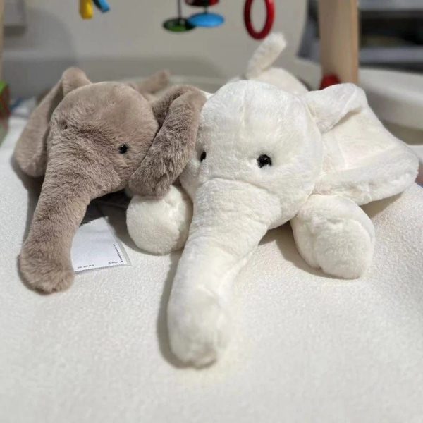 peluche éléphant gris tout doux
