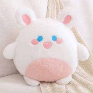 peluche lapin blanc et rose