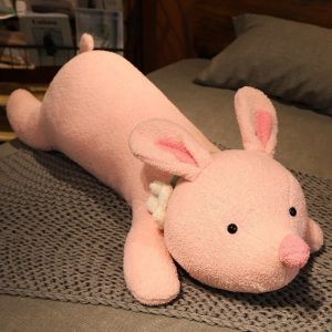 peluche lapin géant tout rose