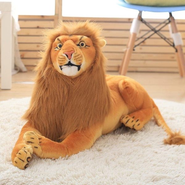peluche lion géant à la grande crinière