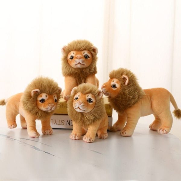 peluche lion petit à la crinière douce