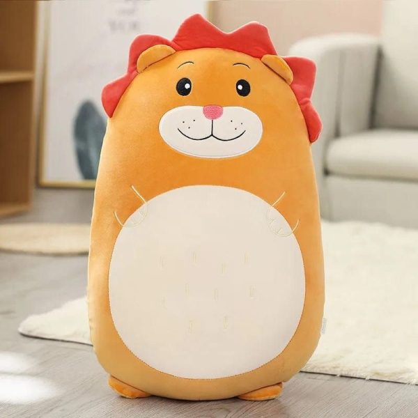 peluche lion squishmallow à la crinière rouge
