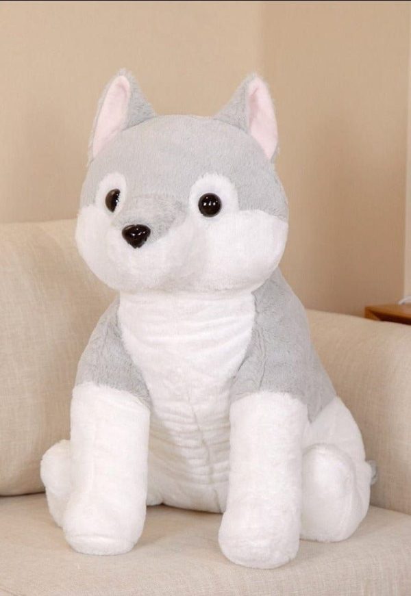 peluche loup assis à câlins