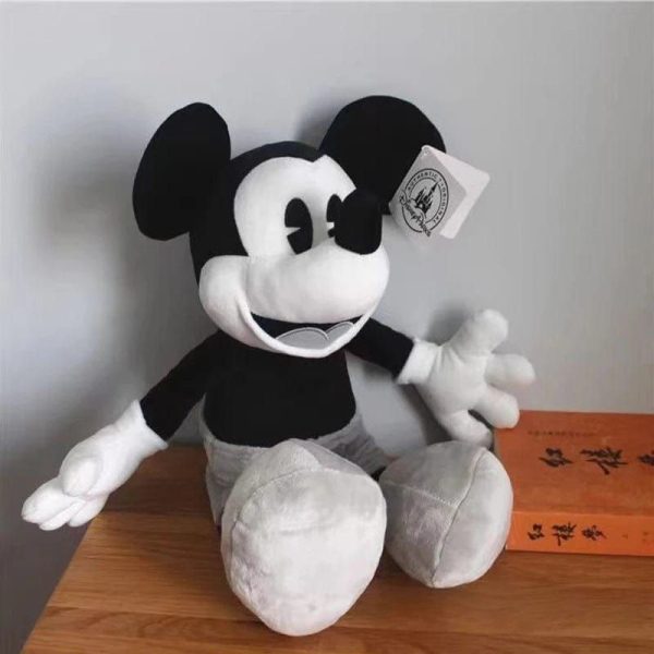 peluche Mickey Mouse en noir et blanc