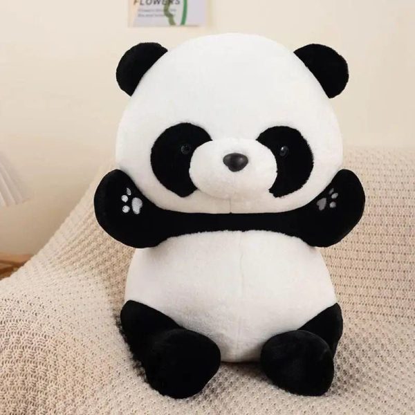 peluche panda assise et joyeuse