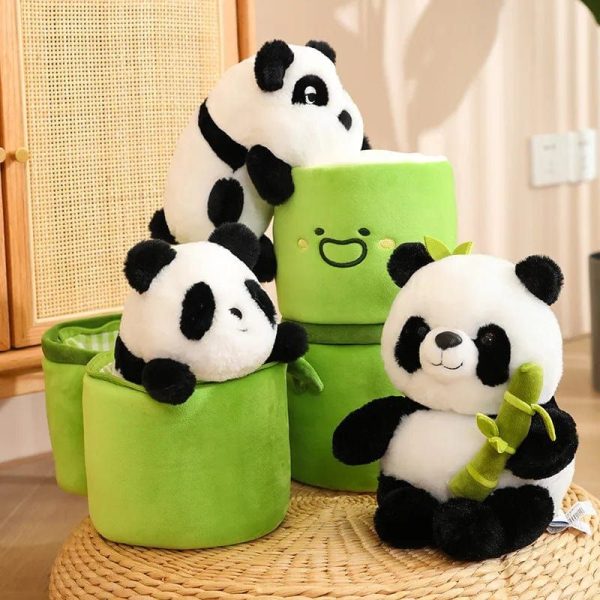 peluche panda mignonne avec bambou