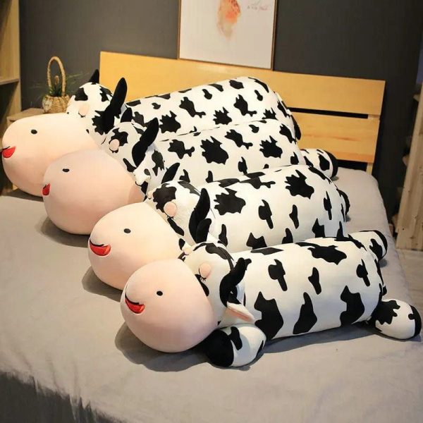 peluche vache géante noire et blanche