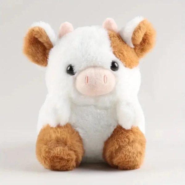 peluche vache marron et blanche