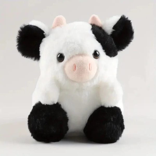 peluche vache noire et blanche mignonne