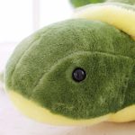 tortue en peluche douce verte et jaune