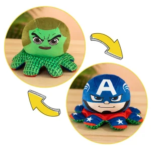 Peluche Marvel pieuvre réversible Hulk/Captain America