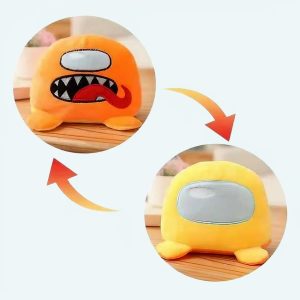 peluche among us réversible orange jaune amusant doux