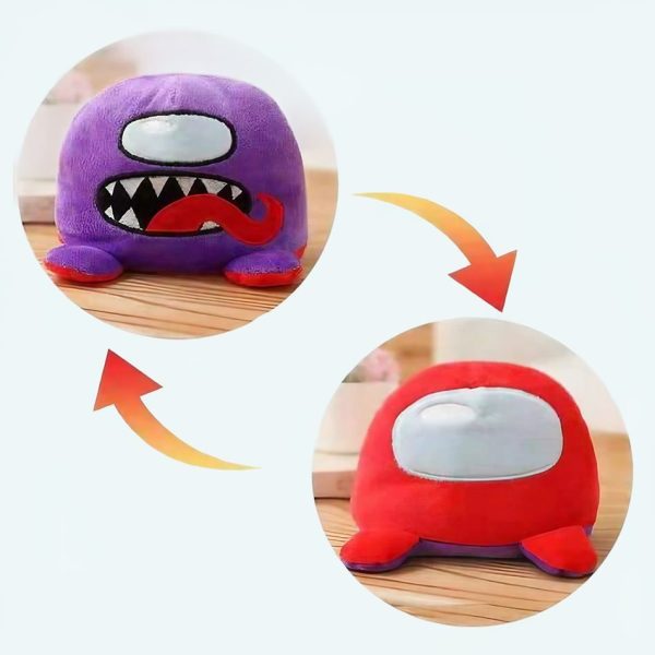 peluche among us violet rouge réversible amusant doux