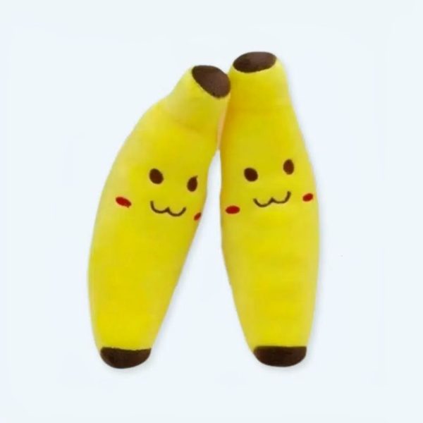 peluche banane sourire jaune
