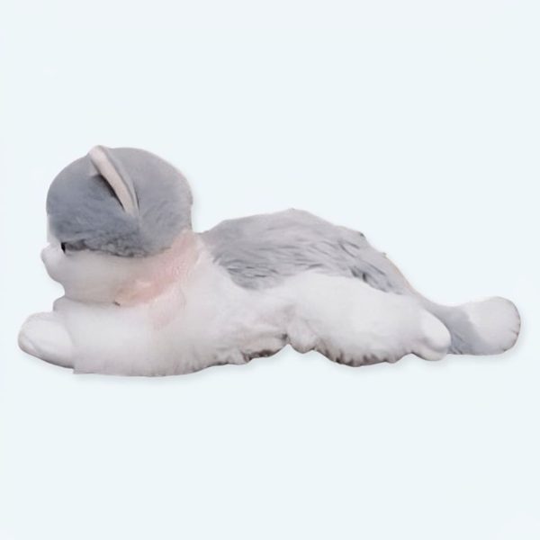 peluche chaton gris doux