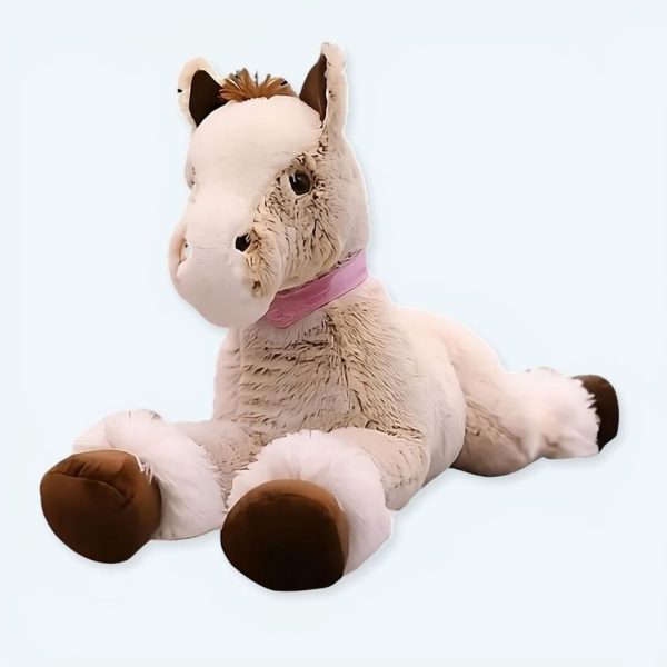 peluche cheval beige doux