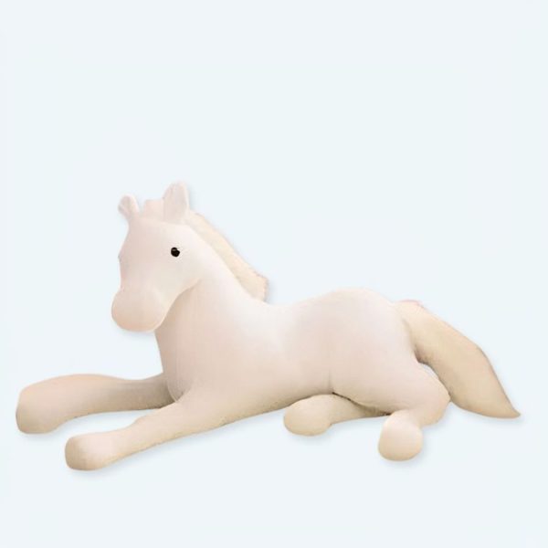 peluche cheval blanc doux câlin enfant