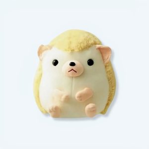 peluche hérisson jaune doux jouet enfant câlin animal