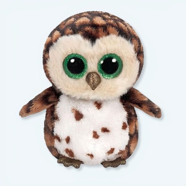 peluche hibou marron ty colorée douce et câline
