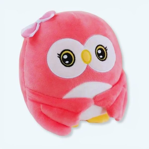peluche hibou rose doux enfant décoration chambre
