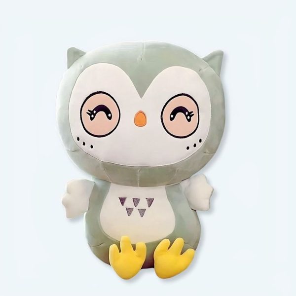 peluche hibou vert kawaii