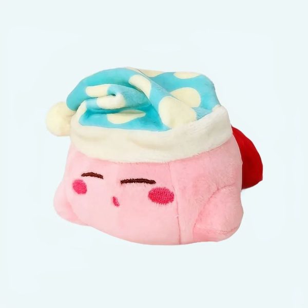 peluche Kirby douce bonnet nuit bleu enfant câlin