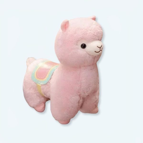 peluche lama rose doux enfant câlin déco chambre