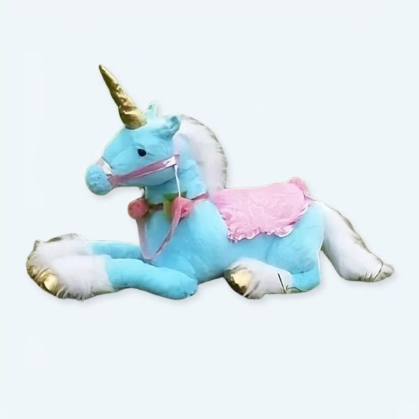 peluche licorne cheval bleu géant doux