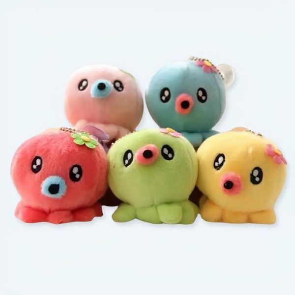 peluche pieuvre bleue porte-clés kawaii
