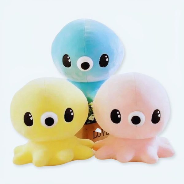 peluche pieuvre douce Kawaii bleue