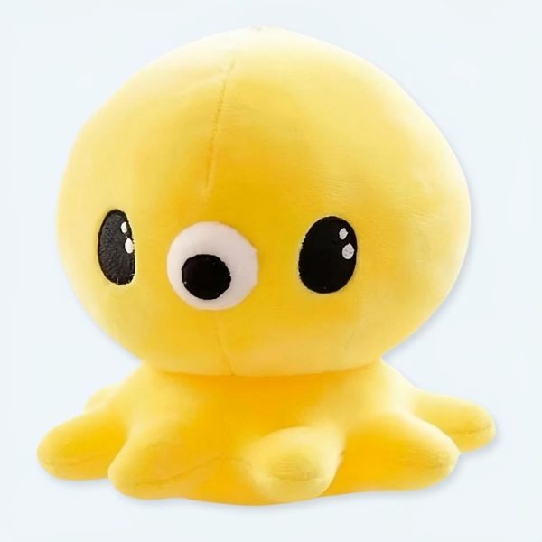 peluche pieuvre jaune kawaii