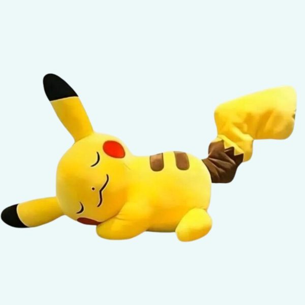 peluche pikachu endormi doux jaune câlin univers pokémon