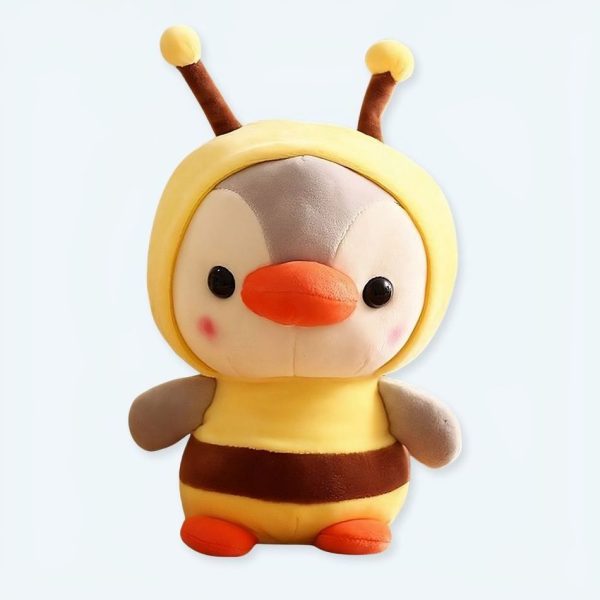 peluche pingouin abeille déguisement doux enfant câlin